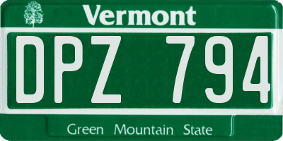 VT license plate DPZ794