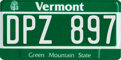 VT license plate DPZ897