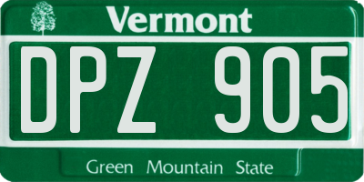 VT license plate DPZ905