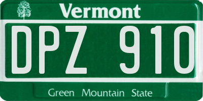 VT license plate DPZ910