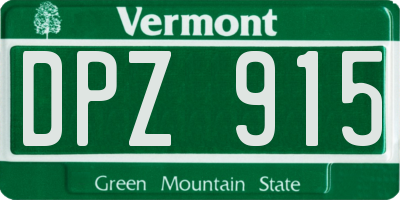 VT license plate DPZ915