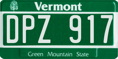 VT license plate DPZ917