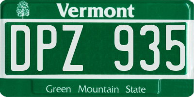 VT license plate DPZ935