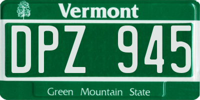VT license plate DPZ945