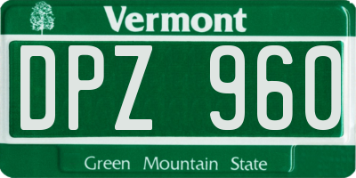 VT license plate DPZ960