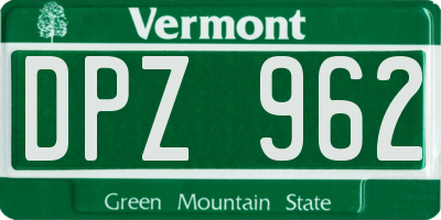 VT license plate DPZ962