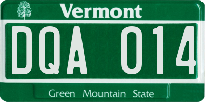 VT license plate DQA014