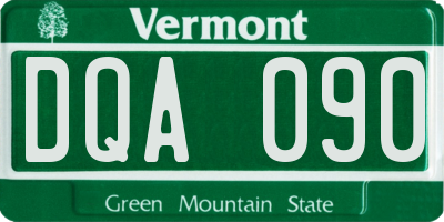 VT license plate DQA090