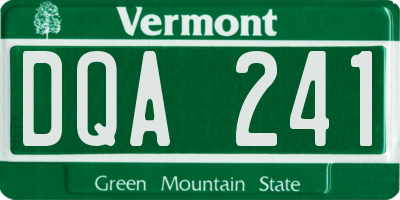 VT license plate DQA241