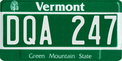 VT license plate DQA247