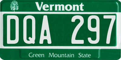 VT license plate DQA297