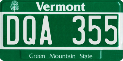VT license plate DQA355