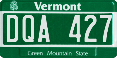 VT license plate DQA427