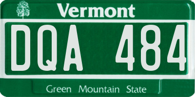 VT license plate DQA484