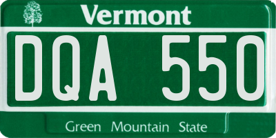 VT license plate DQA550