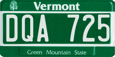VT license plate DQA725