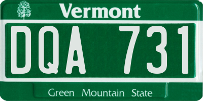 VT license plate DQA731
