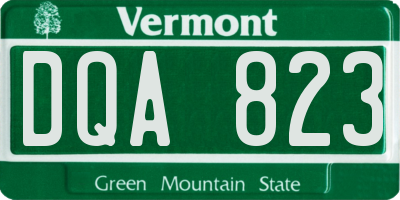 VT license plate DQA823