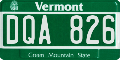 VT license plate DQA826
