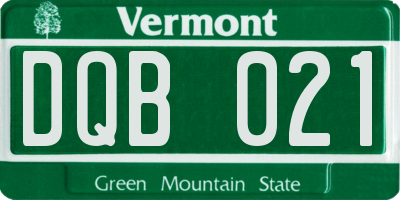 VT license plate DQB021
