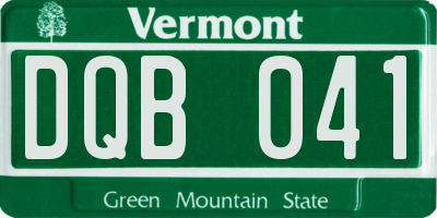 VT license plate DQB041