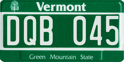 VT license plate DQB045