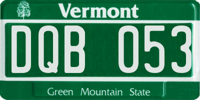VT license plate DQB053