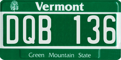 VT license plate DQB136