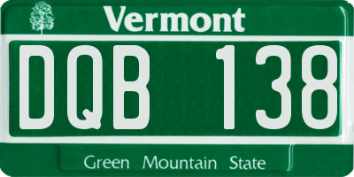VT license plate DQB138