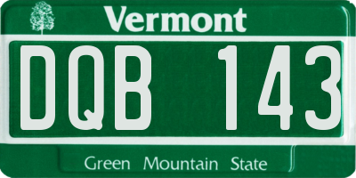 VT license plate DQB143