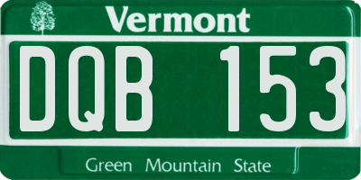 VT license plate DQB153