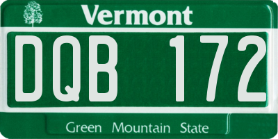 VT license plate DQB172