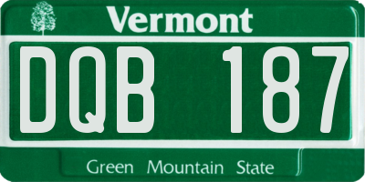 VT license plate DQB187