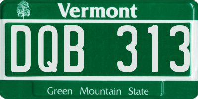 VT license plate DQB313