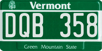 VT license plate DQB358