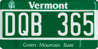 VT license plate DQB365