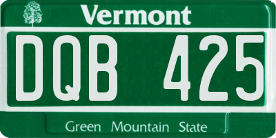 VT license plate DQB425
