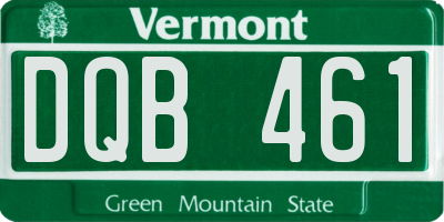 VT license plate DQB461