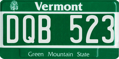 VT license plate DQB523