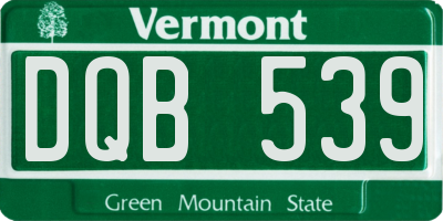 VT license plate DQB539