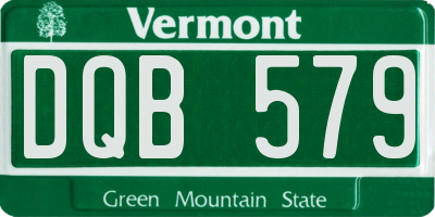 VT license plate DQB579