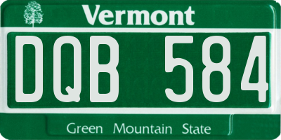 VT license plate DQB584
