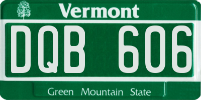 VT license plate DQB606