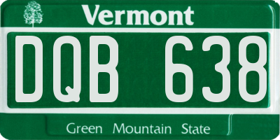 VT license plate DQB638