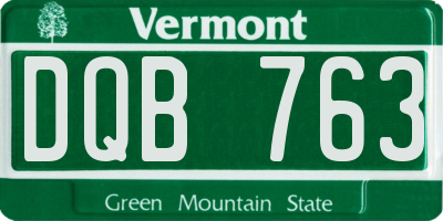 VT license plate DQB763