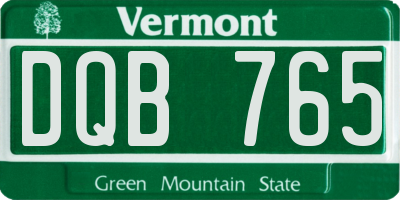 VT license plate DQB765