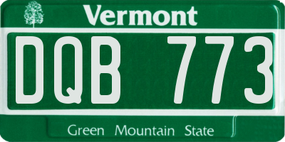 VT license plate DQB773