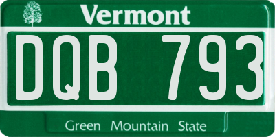 VT license plate DQB793