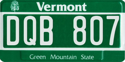 VT license plate DQB807