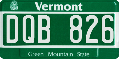 VT license plate DQB826